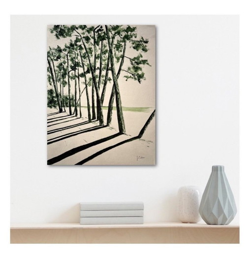 Inkt op natuurpapier - Formaat 40x30cm