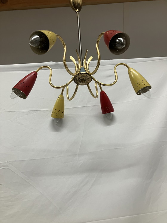 Image 1 of Vintage spider sputnik space age 50s ceiling lamp.