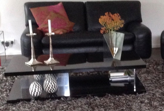 Image 1 of Designer coffee table in black high-gloss lacquer finish
