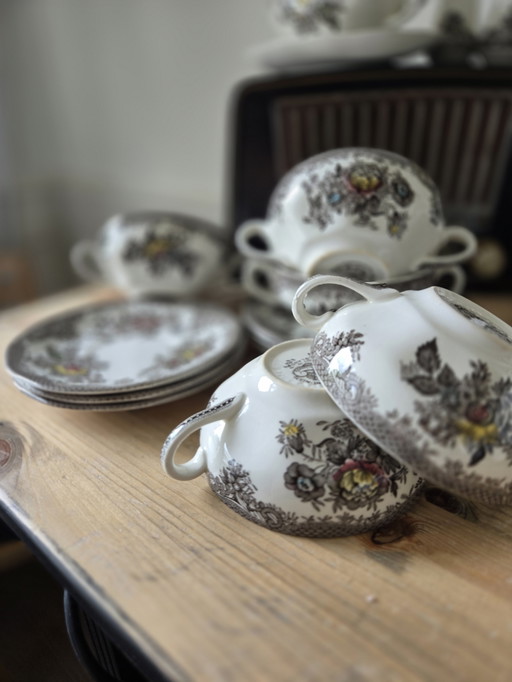 5x set de tasses et soucoupes Wedgwood oriental pheasants colour