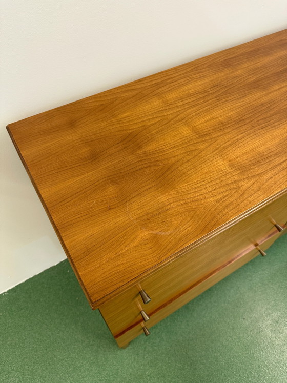 Credenza in teak Mid-Century, anni '60, Credenze, Legno, Metallo, Mid Century Modern (foto 7 di 8)