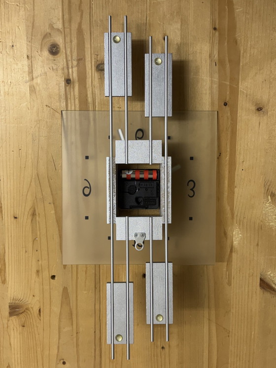 Image 1 of 🕰️ AMS Design Wall Clock | Glass & Aluminum | Junghans Quartz | German modern design |