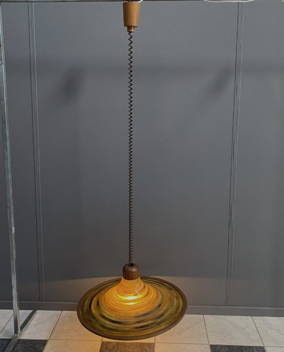 Pendelleuchte von Temde aus den 1970er Jahren – Pendelleuchten, Plastic, Wood (photo 3 of 16)