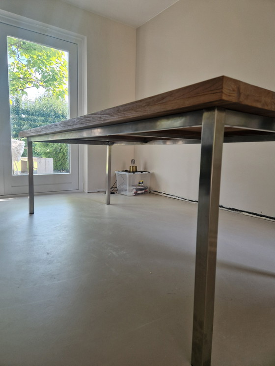 Image 1 of Esstisch aus Teakholz/Edelstahl