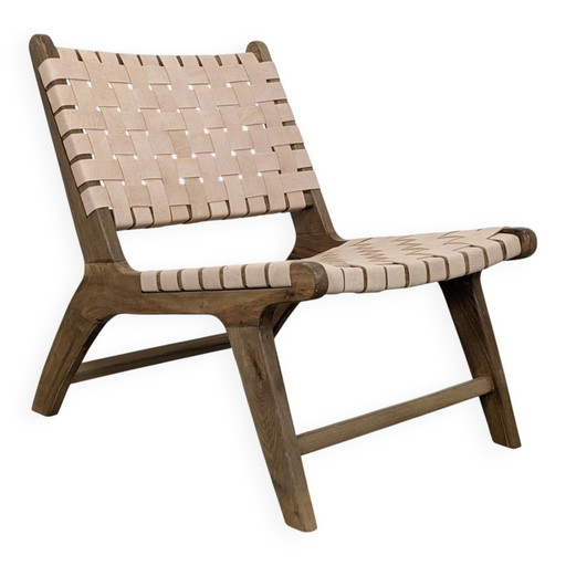 Fauteuil marocain chic en cuir