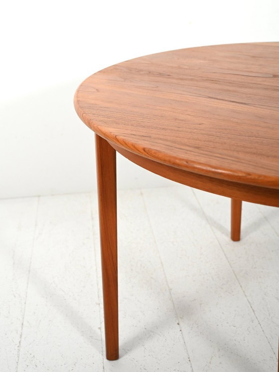 Image 1 of Round extendable teak table by Svante Skogh