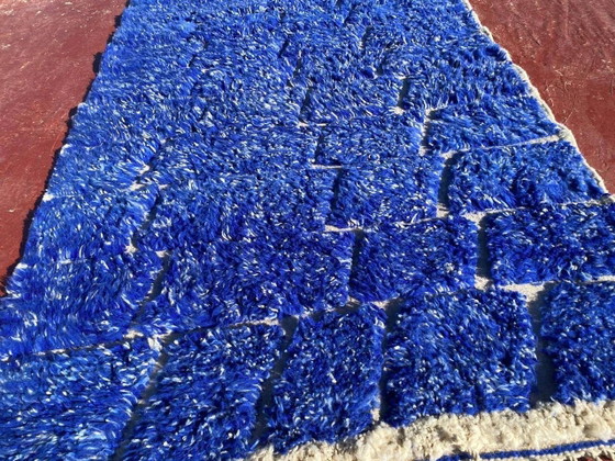 Beni Ouarain Berber rug in Majorelle blue, 250x150 cm, natural wool, Rugs & carpets, Cotton, Scandinavian (photo 6 of 8)