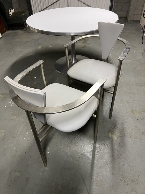 Image 1 of Deux chaises Memphis belgo chrome 