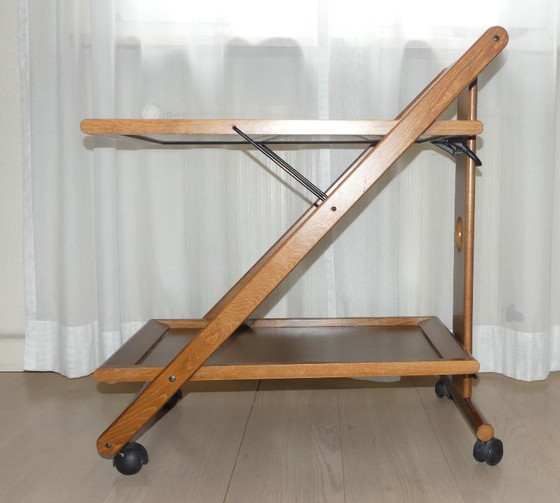 Serveerwagen/theetafel Foppapedretti walnoot opvouwbaar Italië UK2aeb – Wood, Vintage (photo 7 of 12)