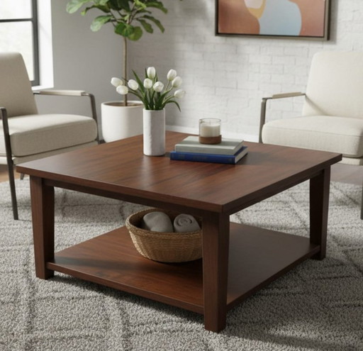 Mesa de centro vintage de madera de cerezo.