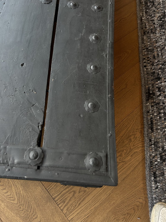 Image 1 of Antieke Indiase Poorttafel Zwart (180x115x35)