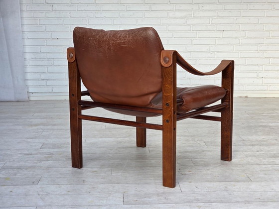 Image 1 of 1970s, Danish armchair model "Safari" by Skippers Furniture, furniture leather.