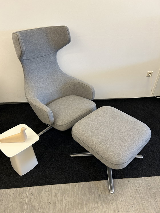 Image 1 of Vitra - Fauteuil - Grand Repos & Ottoman - Grijze stof