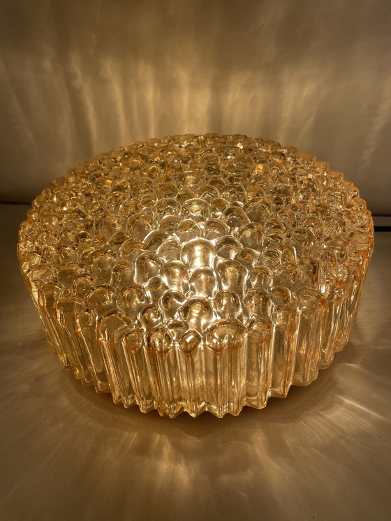 Image 1 of Lampada da parete o da soffitto con texture a bolle di vetro di Helena Tynell per Limburg, Germania, anni '60