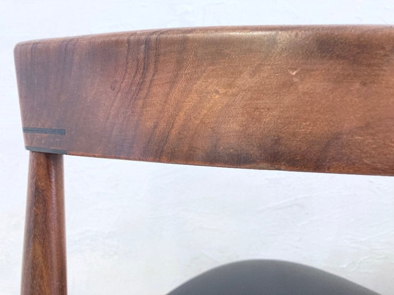 Image 1 of 2 Roundette side chairs in teak and faux leather by Hans Olsen for Frem Rojle