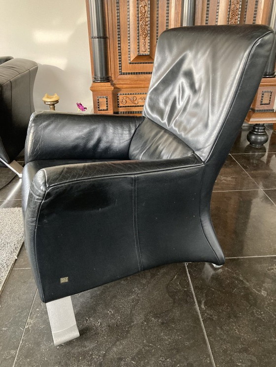 Image 1 of Rolf Benz Sessel Modell 322, schwarzes Leder