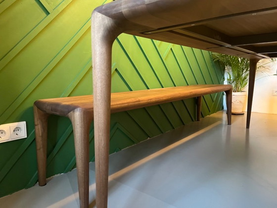 Image 1 of Banc artisanal en latus 200 cm l x 40 cm p x 45 cm h