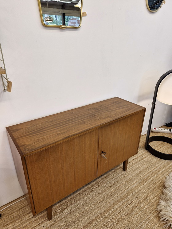 Image 1 of Petit buffet / Jardinière Vintage Placage Teck 70s