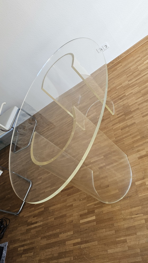 Image 1 of Dreamy Italian designer vintage acrylic glass dining table, Italy