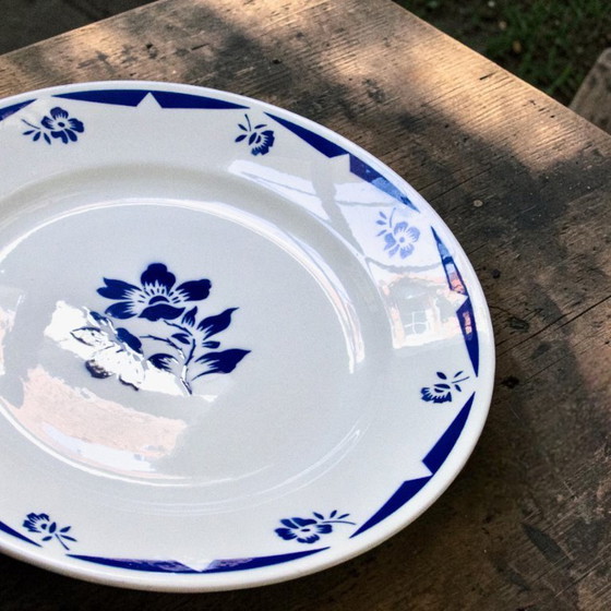 Image 1 of Antike französische runde Platte, signiert Badonviller, Sammlung Madelon
