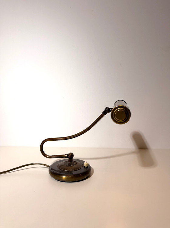 Vintage Adjustable Brass Desk Lamp (photo 6 of 6)