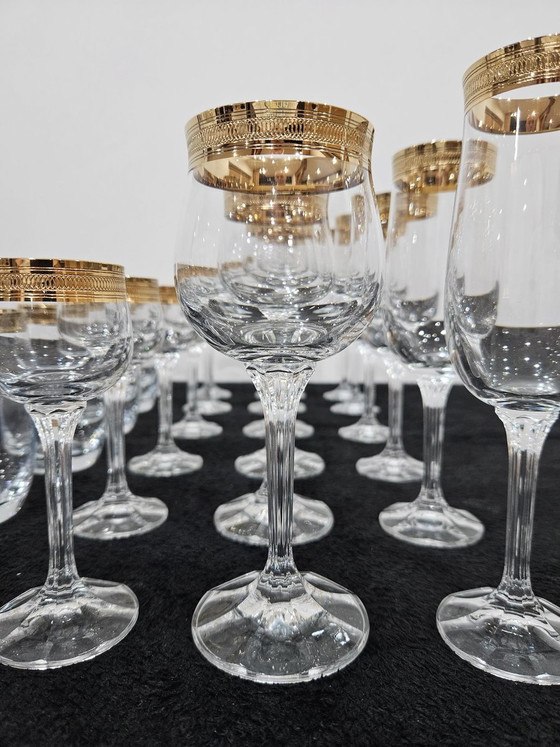 Bicchieri in cristallo dorato vintage, set da 24 – Bicchieri e caraffe, Crystal (photo 12 of 13)