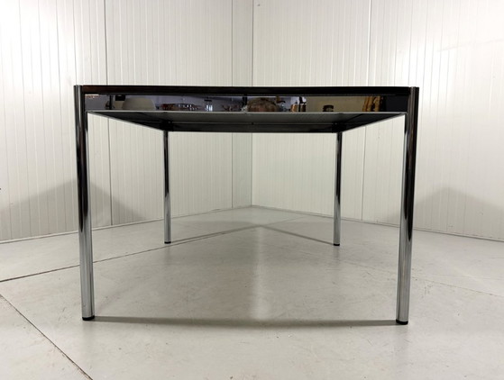 USM Haller Esstisch Fritz Haller 1980er Jahre – Esstische, Chrome, Wood (photo 16 of 20)
