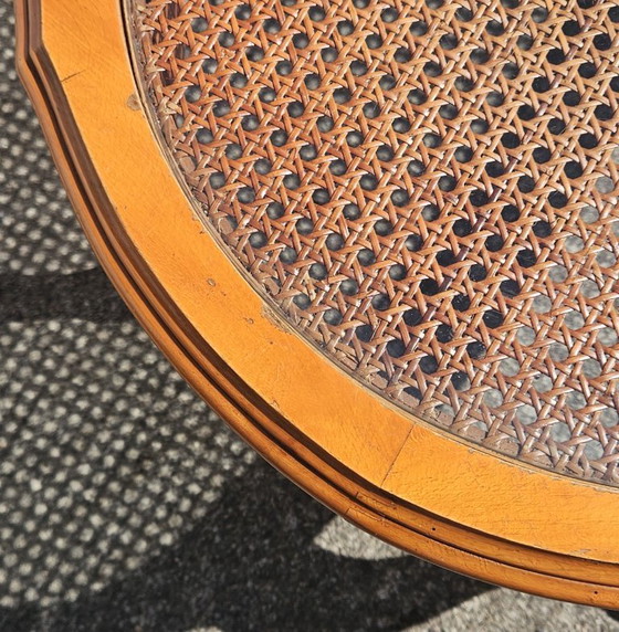 Image 1 of Big Oval Cane Glas Coffee Table From The 70s