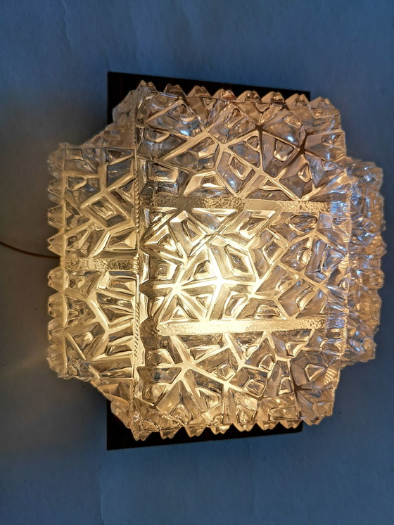 Image 1 of Mid-century frosted glass wall lamp