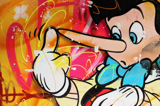 Image 1 of Cross Magri – “Keizerlijk (Pinocchio)” – Origineel doek 106 x 106 cm