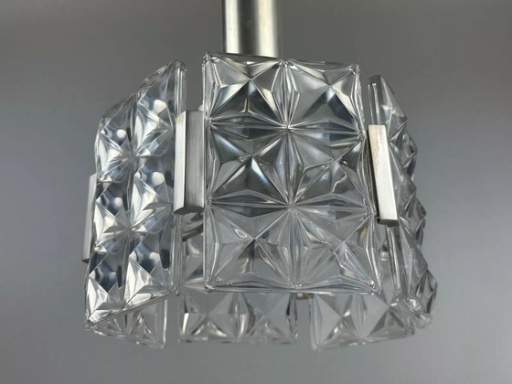 Image 1 of Lampadario da soffitto anni '60 anni '70 Hillebrand Leuchten Germany vetro metallo
