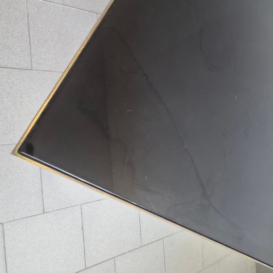 Image 1 of Vintage 1970s Maison Jansen coffee table in bronze and glass with goat's feet, 70s chic