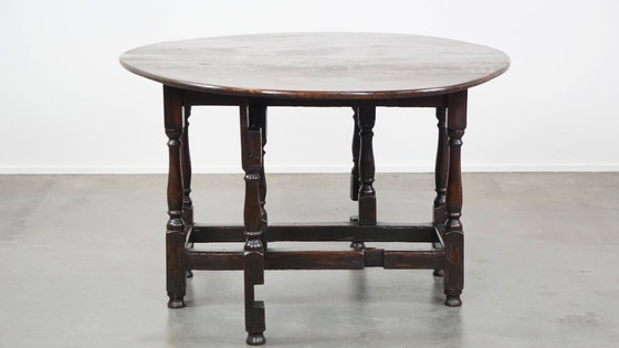 Image 1 of Mesa inglesa antigua de roble con patas plegables