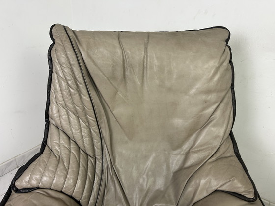 Image 1 of Vintage leren fauteuil draaifauteuil