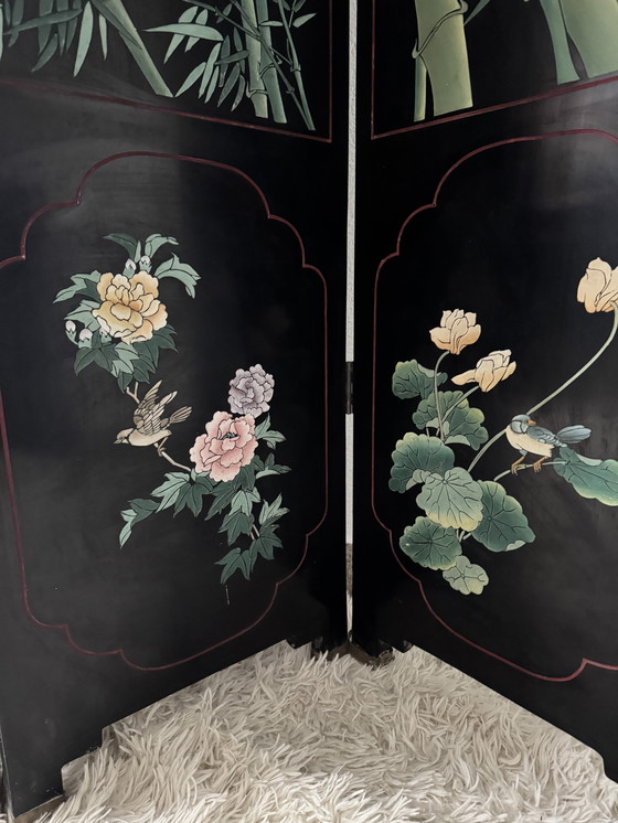 Image 1 of Biombo chino antiguo lacado de Coromandel