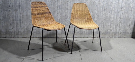 Sedie in Vimini di Gian Franco Legler, anni '50 – Pierantonio Bonacina, Sedie da pranzo, Wicker, Metal (photo 11 of 11)