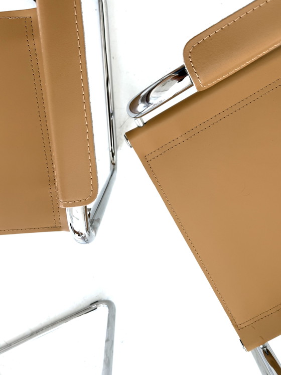 Set van 6 vintage buisframe eetkamerstoelen, Italië ‘80 – Chrome, Plastic (photo 10 of 15)