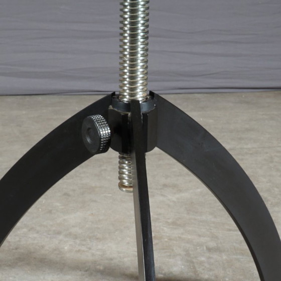 Image 1 of Vintage coffee table – glass – metal base – height-adjustable