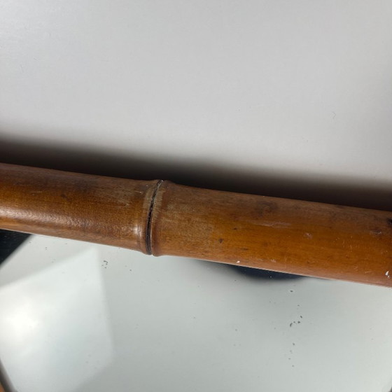 Image 1 of Espejo de madera torneada estilo bambú, circa 1900-1930