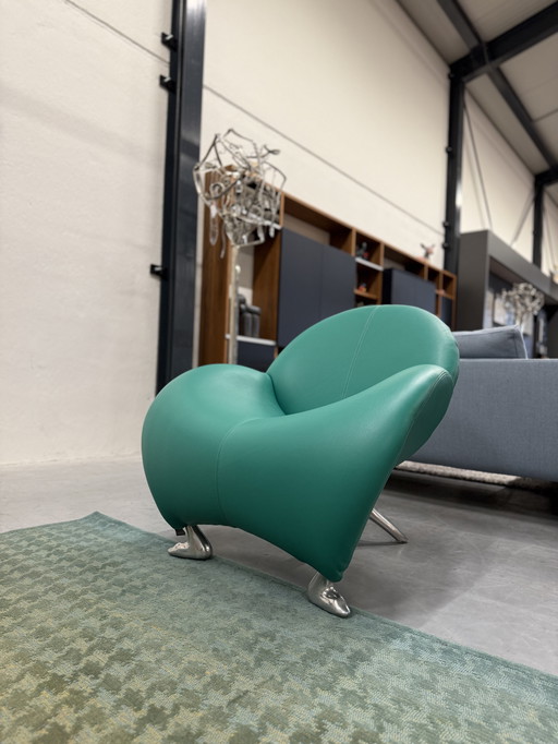 Leolux Papageno Armchair Senso Lagoon cuir