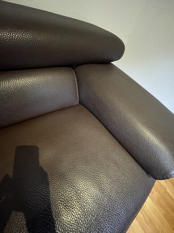 Roche Bobois | Designer leather sofa | Dark brown genuine leather | 220 cm – 3-5 seaters (photo 5 of 5)