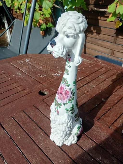 XL Vintage Italiaanse Keramiek Poedel