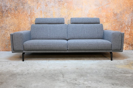 Grey fabric Leolux Bellice design sofa loose headrests, 3-5 seaters, Textile, Metal, Modern (photo 2 of 10)