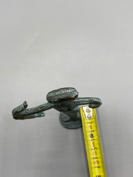 Artemis the Archer in Verdigris Patinated Bronze – Modernist Sculpture – Metal (photo 6 of 6)