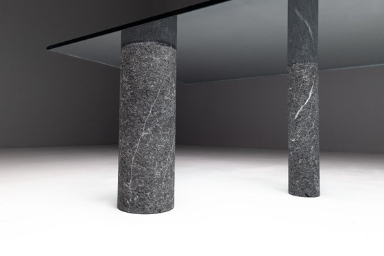 Image 1 of Esstisch aus Marmor und Glas von Massimo Vignelli, Italien, 1980er Jahre