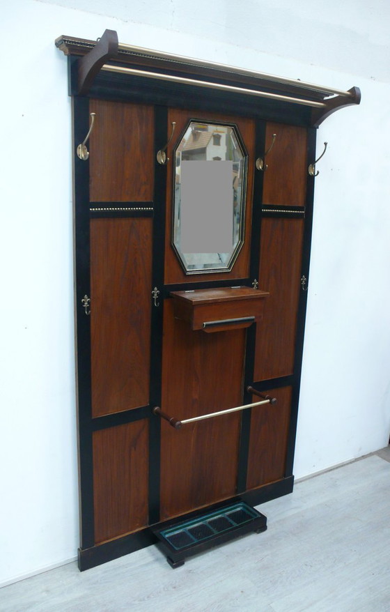 Image 1 of Gran perchero Art Nouveau en olmo / madera maciza de olmo + negro, hacia 1910