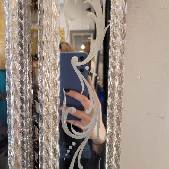 Image 1 of Espejo En Cristal De Murano, Grabado Al Ácido, Ongaro E Fuga, S. XX – Italia