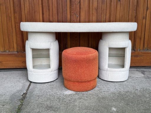 Dressing Table with Chair from Kecskemét Furniture, 1975, Set of 2
