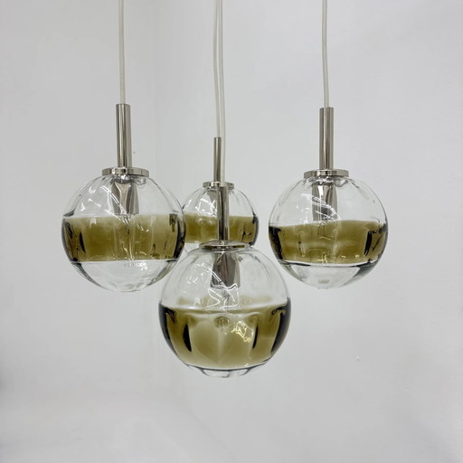 Suspension cascade en verre de Murano design Mid-century, années 1970, Italie