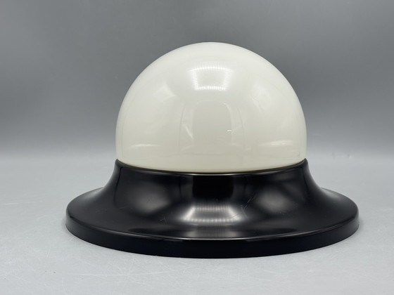 Image 1 of Plastic ceiling lamp in a modern black and white design